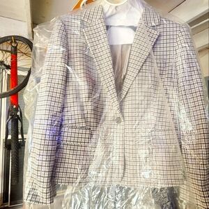 Brand new, never worn, with tags Cropped, Checkered, Women's Blazer